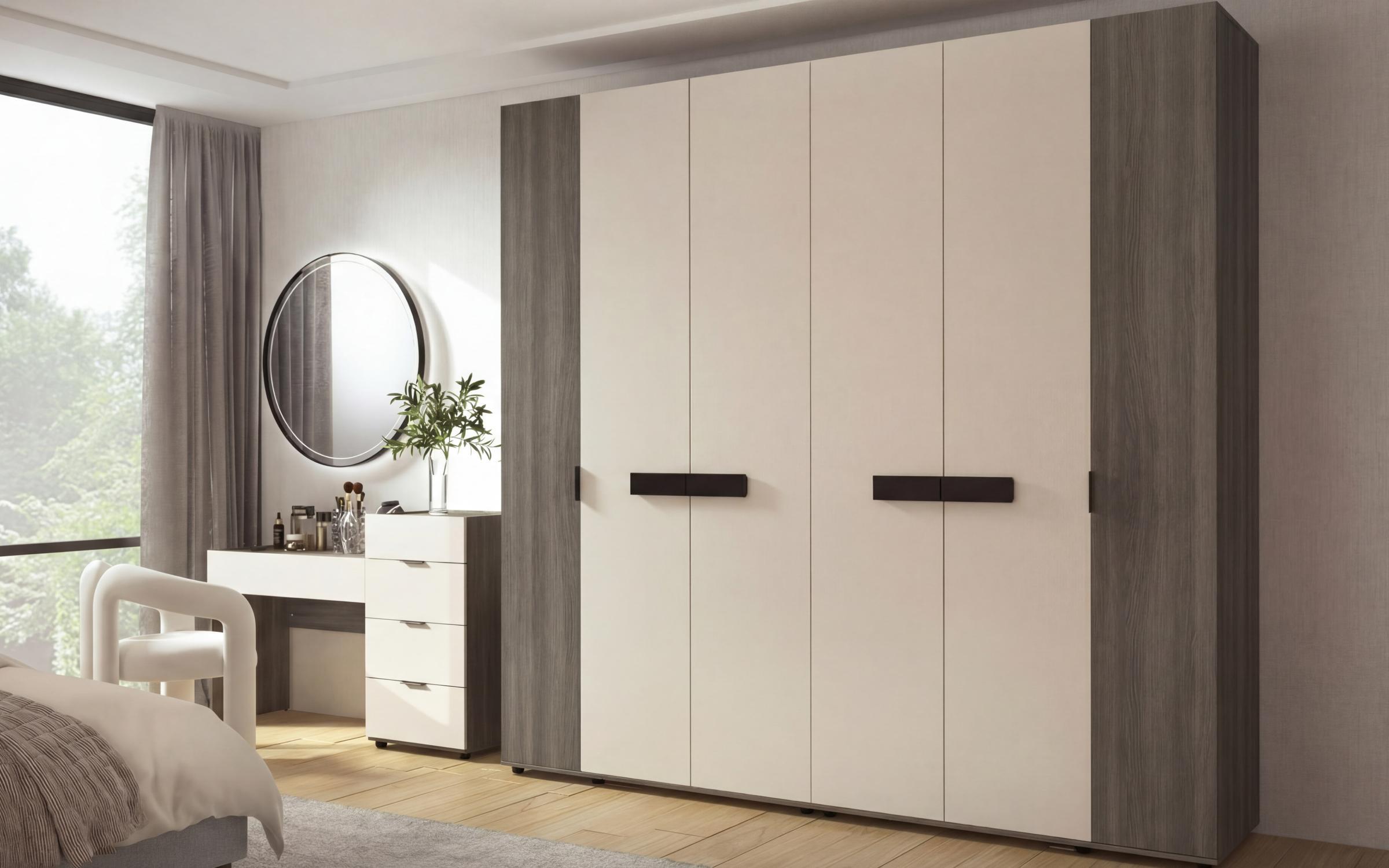 Set dormitor 160/200 cu incarcator wireless pentru telefon Novela + saltea, stejar antracit + casmir  2